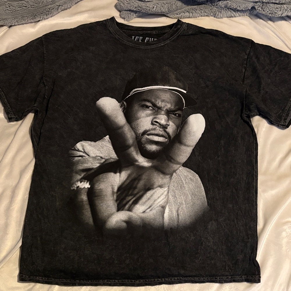 Ice Cube Acid Wash Black Unisex Graphic Tee - Short Sleeve